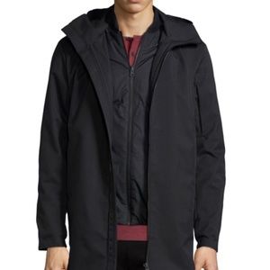 Theory Hallsey All-Weather Long Coat, Black